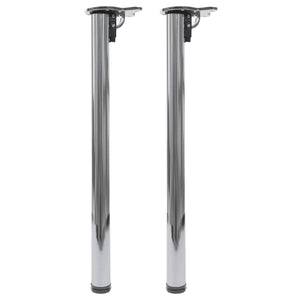 2er-Set klappbare Tischbeine Edelstahl-Optik für Schreibtisch 72cm