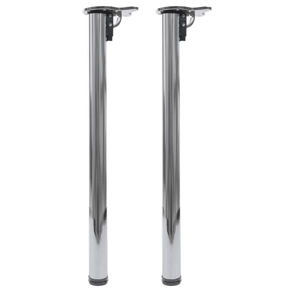 2er-Set klappbare Tischbeine Edelstahl-Optik für Schreibtisch 72cm