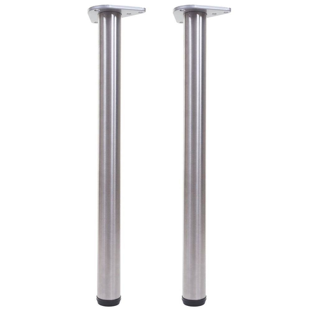 2er-Set Tischbeine Edelstahl-Optik für Schreibtisch & Esstisch 73cm