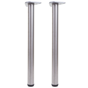 2er-Set Tischbeine Edelstahl-Optik für Schreibtisch & Esstisch 73cm
