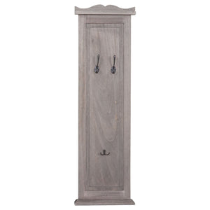 2er-Set Wandgarderobe Holz shabby mit Wandhaken grau-braun