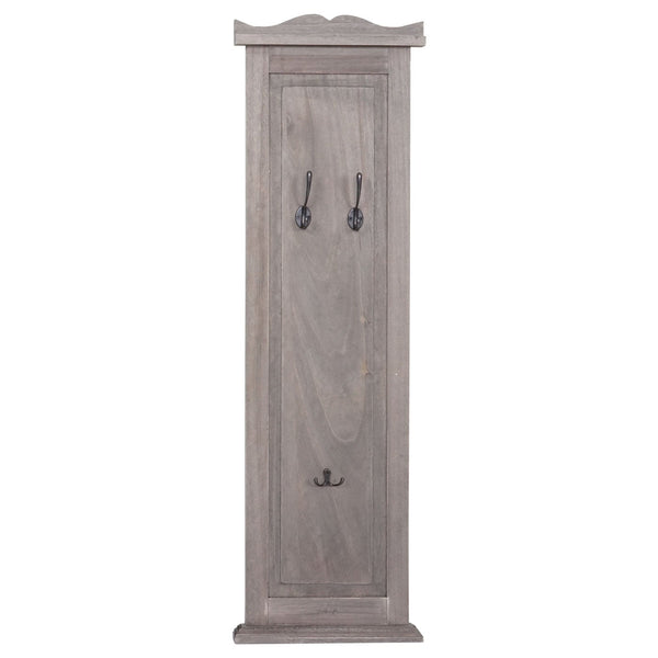 2er-Set Wandgarderobe Holz shabby mit Wandhaken grau-braun