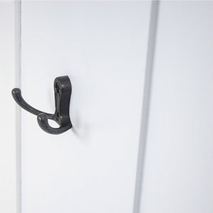 2er-Set Wandgarderobe Holz lackiert mit Wandhaken weiss