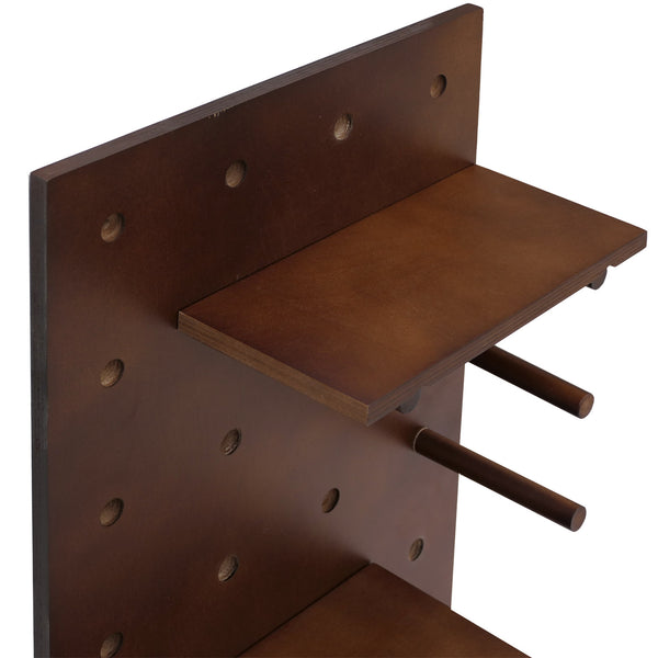 2er-Set Wandregal Steckboard 4 Ebenen 60x40cm braun