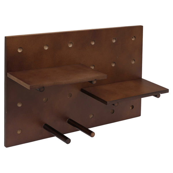 2er-Set Wandregal Steckboard 4 Ebenen 60x40cm braun