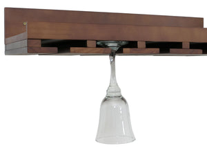 2er-Set Weinregal Holz Wandregal Flaschen- & Glashalter braun