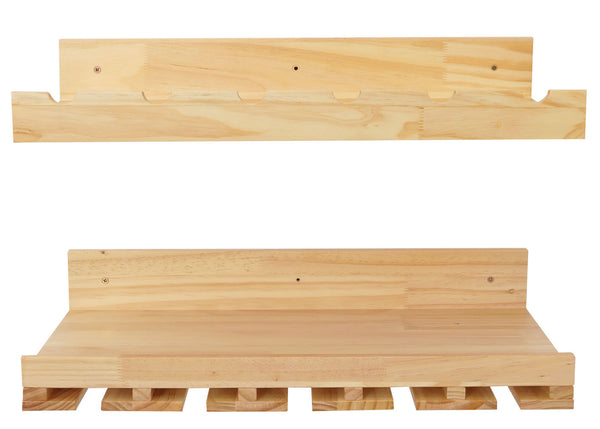 2er-Set Weinregal Holz Wandmontage für 6 Flaschen natur