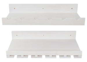 2er-Set Weinregal Holz Wandhalter für 6 Flaschen 15 Gläser weiss