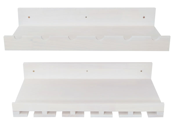 2er-Set Weinregal Holz Wandhalter für 6 Flaschen 15 Gläser weiss
