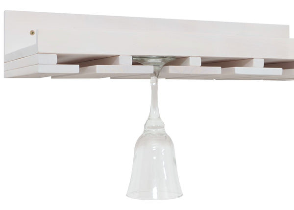 2er-Set Weinregal Holz Wandhalter für 6 Flaschen 15 Gläser weiss