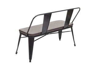 2er Sitzbank JAM-H10 Zweisitzer Kunstleder schwarz-braun