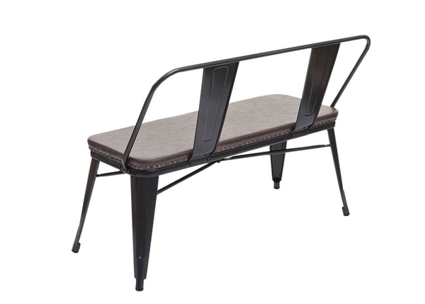 2er Sitzbank JAM-H10 Zweisitzer Kunstleder schwarz-braun