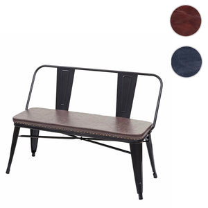 2er Sitzbank JAM-H10 Zweisitzer Kunstleder schwarz-braun