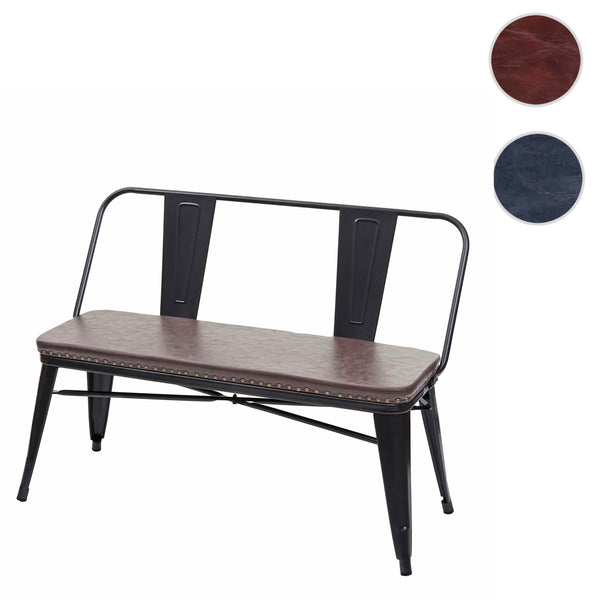 2er Sitzbank JAM-H10 Zweisitzer Kunstleder schwarz-braun