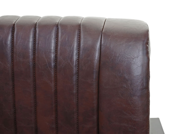 2er Sofa Zweisitzer Kunstleder Metall Industrie-Design vintage braun
