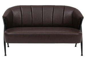 2er-Sofa Zweisitzer Vintage Retro Kunstleder Industrial dunkelbraun
