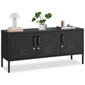 Sideboard Baker Metall abschliessbar schwarz 120 x 37,5 x 55,5 cm