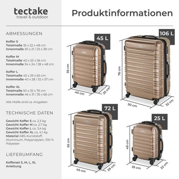 Hartschalenkofferset 4-tlg. champagner