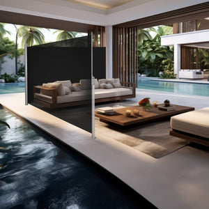 Aluminium Doppel Seitenmarkise schwarz 160 x 600 cm