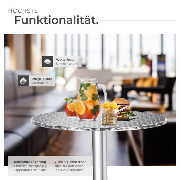 Aluminium Bistrotisch, klappbar Ø60cm, 6,5cm