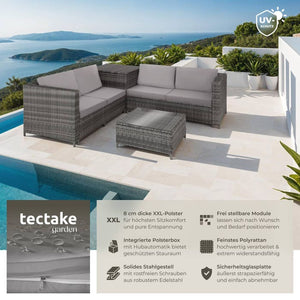 Rattan Lounge Siena grau/hellgrau