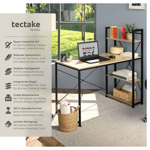 Computer-Schreibtisch Hershey 122x61x120cm Industrial hellbraun
