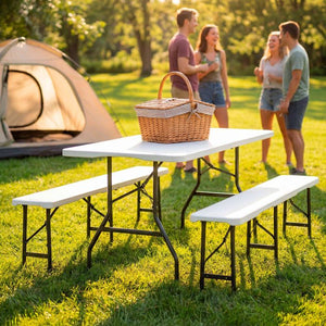 Campingtischgarnitur Panja weiss
