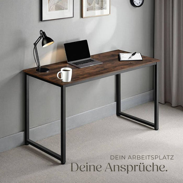 Schreibtisch Flint Industrial Holz dunkel, rustikal 140 cm