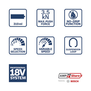Bosch GCG 18V-310 Akku-Kartuschenpresse