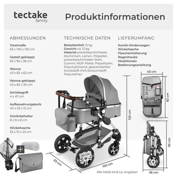 Kombi-Kinderwagen Mats grau