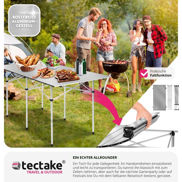 Camping Klapptisch inkl. Tasche, 140x70x70cm