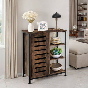 Sideboard 71x32x82cm Industrial dunkelbraun Türanschlag links