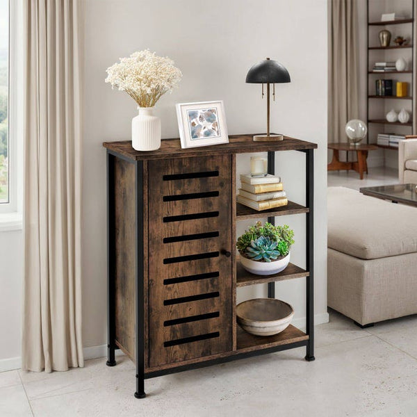 Sideboard 71x32x82cm Industrial dunkelbraun Türanschlag links