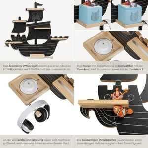 Tonie-Regal MyLittleStory Pirate für bis zu 40 Tonies schwarz