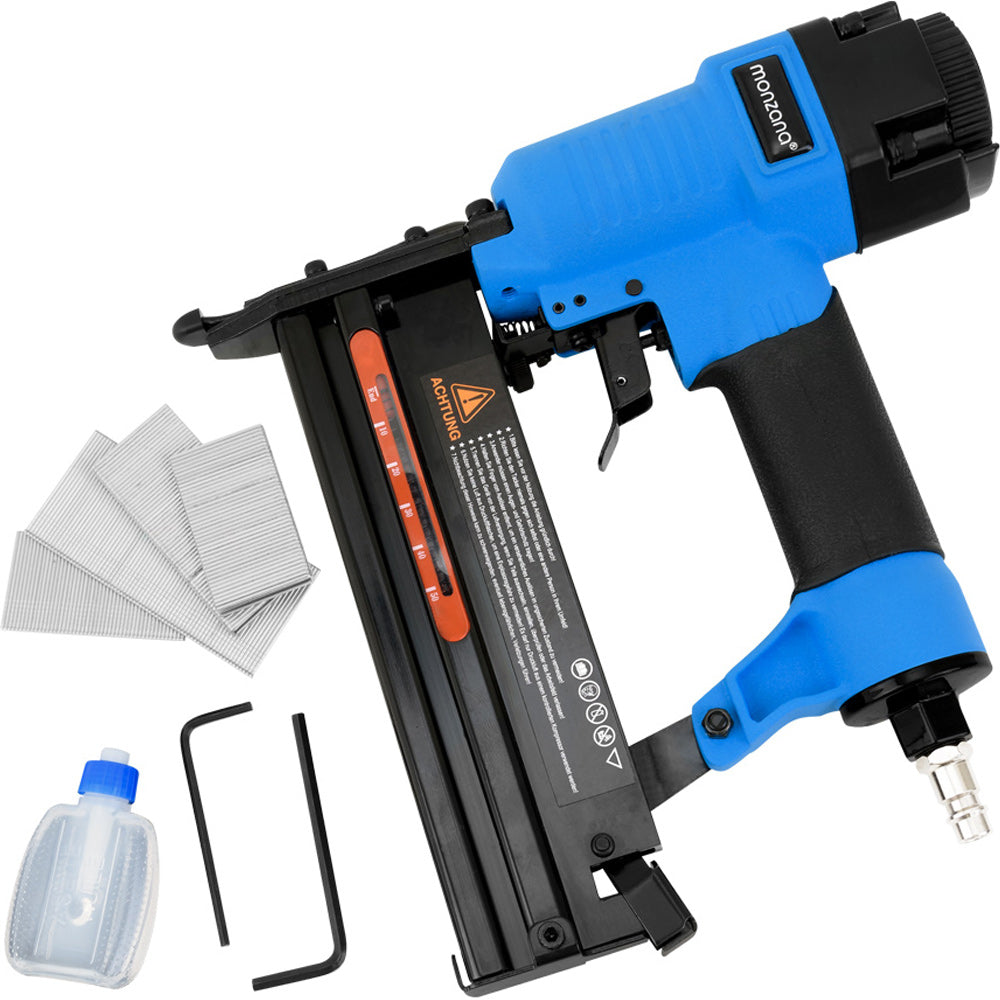 2-in-1 pneumatic nailer and stapler + case + nails + hex key + oil