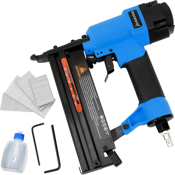 2in1 Druckluft-Nagler und Tacker + Koffer + Nägel + Sechskant + Öl
