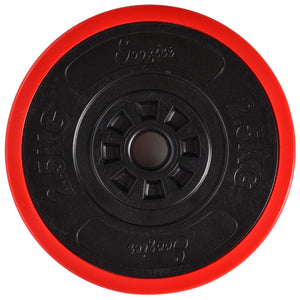 2-in-1 Hantelset 20kg verstellbar Rot-Schwarz