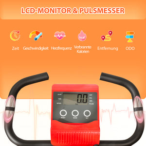 2-in-1 Heimtrainer klappbar LCD-Display Rot