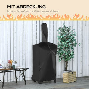 2in1 Pizzaofen Holzkohlegrill BBQ mit Thermometer H: 161cm