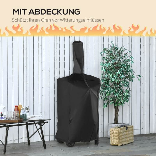 2in1 Pizzaofen Holzkohlegrill BBQ mit Thermometer H: 161cm