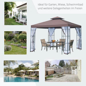 Pavillon Gartenpavillon Partyzelt Gartenzelt Festzelt Doppeldach 3x3m