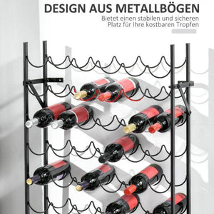 Weinregal Flaschenregal für 60 Flaschen Metall Schwarz