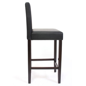 2x Barhocker Barstuhl Kunstleder schwarz, dunkle Füsse