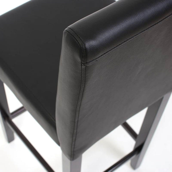 2x Barhocker Barstuhl Kunstleder schwarz, dunkle Füsse