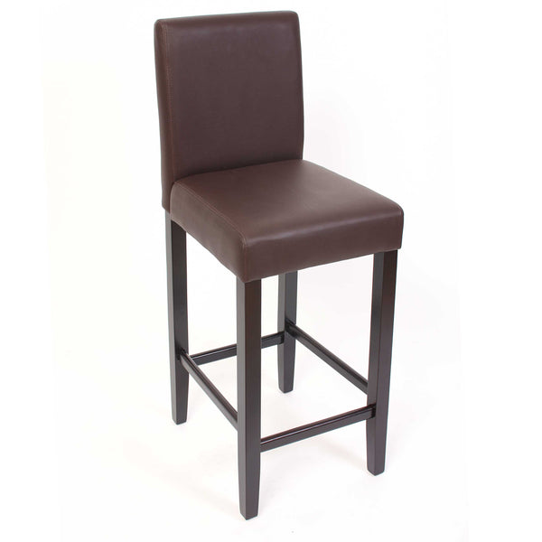 2x Barhocker Barstuhl M37 Kunstleder ~ braun dunkle Füsse