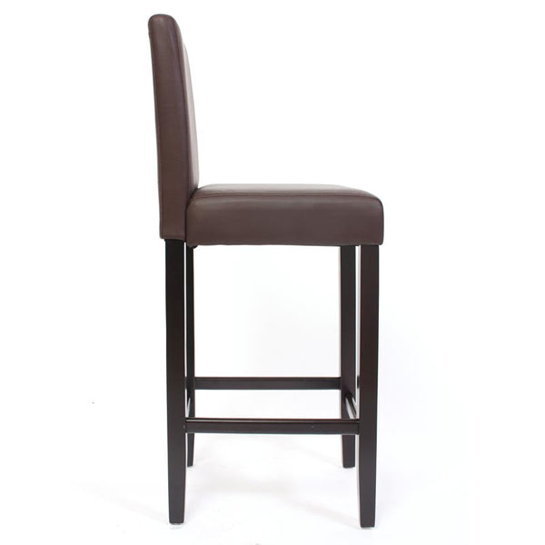 2x Barhocker Barstuhl M37 Kunstleder ~ braun dunkle Füsse