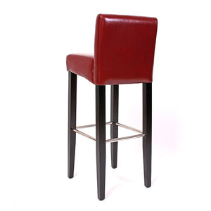 2x Barhocker Barstuhl N25 Leder 102x44x37 cm rot