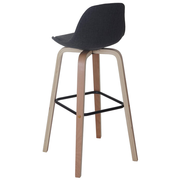 2x Barhocker Palmdale Tresenhocker mit Lehne ~ Textil dunkelgrau