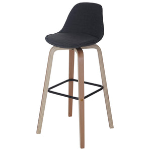 2x Barhocker Palmdale Tresenhocker mit Lehne ~ Textil dunkelgrau