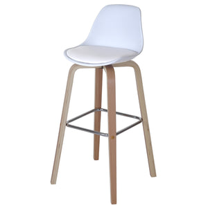 2x Barhocker Palmdale mit Lehne ~ Kunstleder weiss